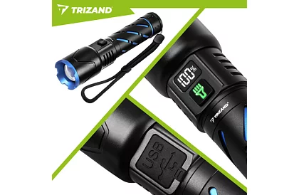 LED újratölthető taktikai lámpa 800 lm, 5000 mAh