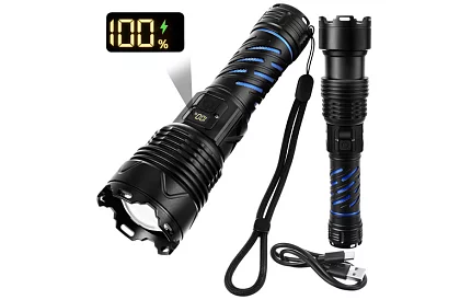 LED újratölthető taktikai lámpa 1500 lm, 5000 mAh