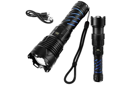 LED újratölthető taktikai lámpa 1500 lm, 5000 mAh