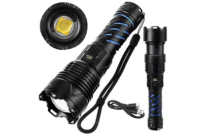 LED újratölthető taktikai lámpa 1500 lm, 5000 mAh