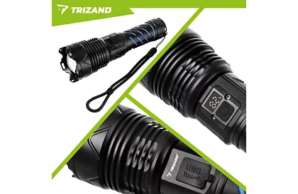 LED újratölthető taktikai lámpa 1500 lm, 5000 mAh