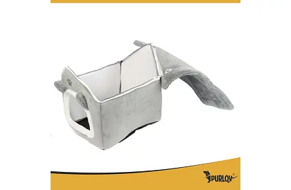 Macskafekhely – zipzáras tetős házikó 39 × 38 × 35 cm