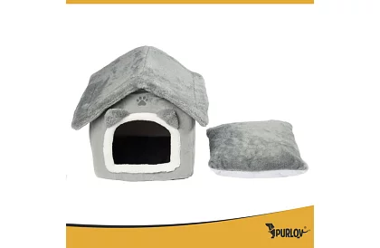 Macskafekhely – zipzáras tetős házikó 39 × 38 × 35 cm