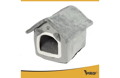 Macskafekhely – zipzáras tetős házikó 39 × 38 × 35 cm