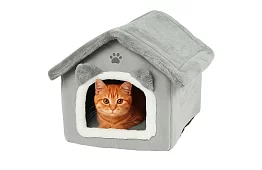 Macskafekhely – zipzáras tetős házikó 39 × 38 × 35 cm