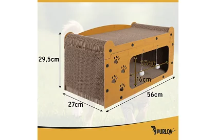 Macskakaparó és házikó 3 az 1-ben – 29 × 55 × 29 cm