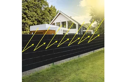 Fekete kerítés árnyékoló szalag – panel 450 g/m2 + klipszek