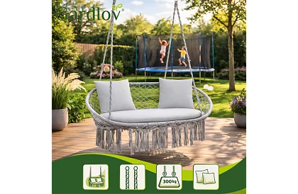 Kerti kétszemélyes hinta párnával