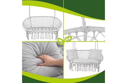 Kerti kétszemélyes hinta párnával