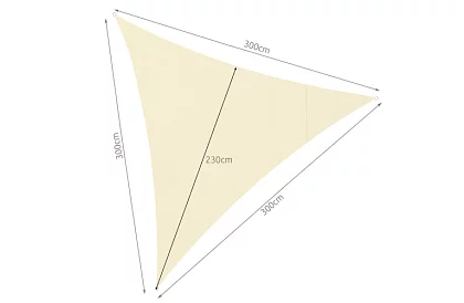 Napernyőző napernyő háromszög 3 × 3 × 3 m – bézs
