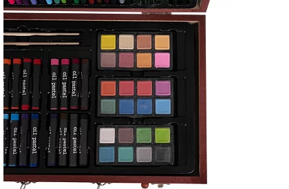 Rajzszett fából készült bőröndben - 148 darab