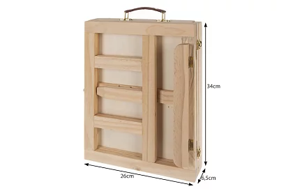 Művészi festőkészlet 45 darab fából készült tokban állvánnyal