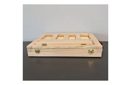 Művészi festőkészlet 45 darab fából készült tokban állvánnyal