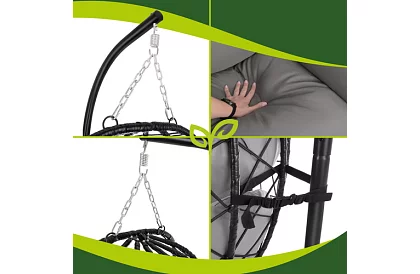 Kerti hinta párnával – függő szék 150 kg-ig