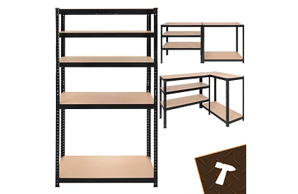 Raktári fém polc – 5 polc – 180×90×40 cm – teherbírás 1000 kg