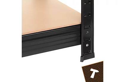 Raktári fém polc – 5 polc – 180×90×40 cm – teherbírás 1000 kg