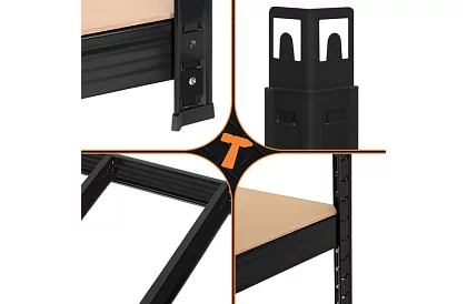 Raktári fém polc – 5 polc – 180×90×40 cm – teherbírás 1000 kg