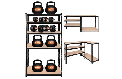 Raktári fém polc – 5 polc – 180×90×40 cm – teherbírás 1000 kg