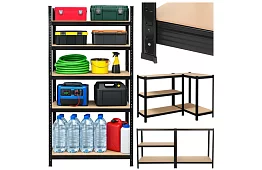 Raktári fém polc – 5 polc – 180×90×40 cm – teherbírás 1000 kg