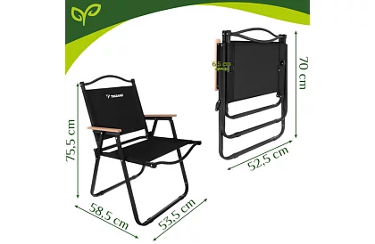 Kerti összecsukható szék fekete – teherbírás 120 kg