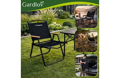 Kerti összecsukható szék fekete – teherbírás 120 kg