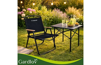 Kerti összecsukható szék fekete – teherbírás 120 kg