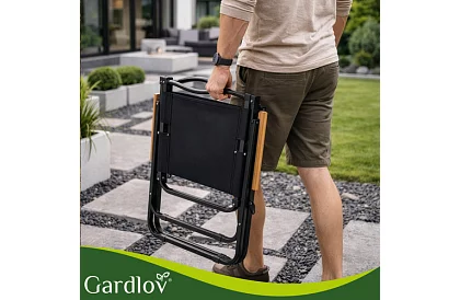 Kerti összecsukható szék fekete – teherbírás 120 kg