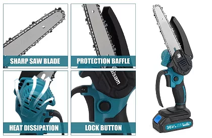 DS36 akkumulátoros láncfűrész + 2 akkumulátor + 2 lánc