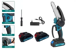 DS36 akkumulátoros láncfűrész + 2 akkumulátor + 2 lánc