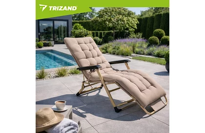 Összecsukható kertiszék 3 az 1-ben párnával - bézs