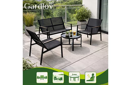 Kerti bútor MORENO – asztal + 2 szék + kanapé