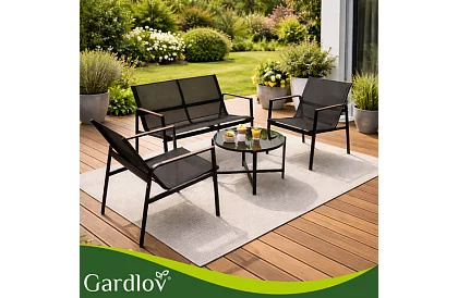 Kerti bútor MORENO – asztal + 2 szék + kanapé