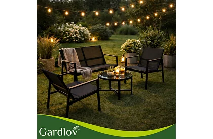 Kerti bútor MORENO – asztal + 2 szék + kanapé