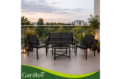 Kerti bútor MORENO – asztal + 2 szék + kanapé