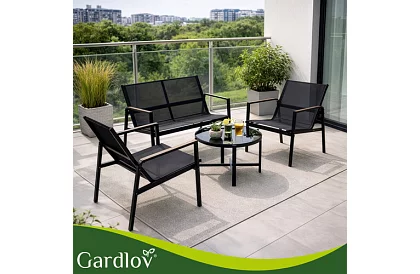 Kerti bútor MORENO – asztal + 2 szék + kanapé