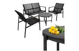 Kerti bútor MORENO – asztal + 2 szék + kanapé