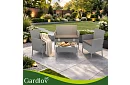 Kerti bútor szett – asztal, kanapé, 2 szék – szürke