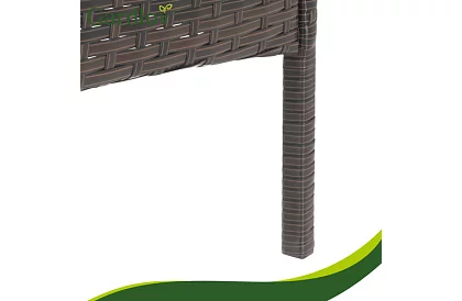 Kerti bútor szett – asztal, kanapé, 2 szék – barna