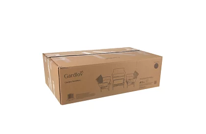 Kerti bútor szett – asztal, kanapé, 2 szék – sötétszürke