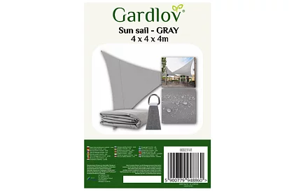 Árnyékoló napernyő háromszög 4 × 4 × 4 m – szürke