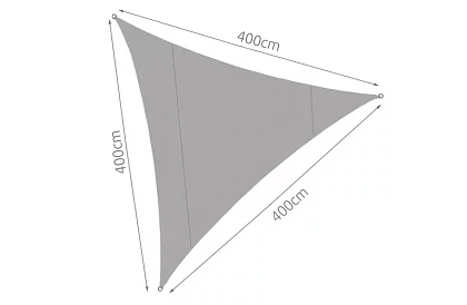Árnyékoló napernyő háromszög 4 × 4 × 4 m – szürke