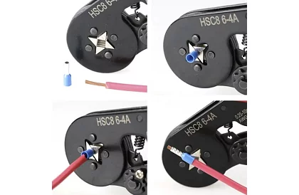 Krimpáló fogó hüvelyekhez 0,25–10 mm2 + 1200 hüvely készlet