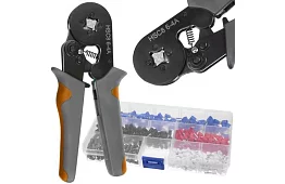 Krimpáló fogó hüvelyekhez 0,25–10 mm2 + 500 db hüvely