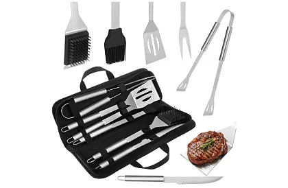 Grillező szerszámok rozsdamentes acélból - 6 darabos készlet