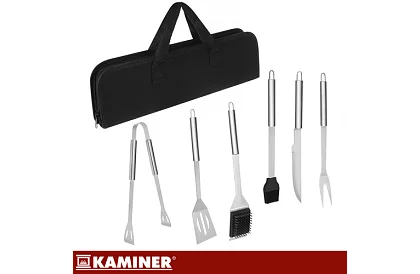 Grillező szerszámok rozsdamentes acélból - 6 darabos készlet