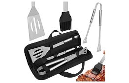 Grillező szerszámok rozsdamentes acélból - 3 részes készlet