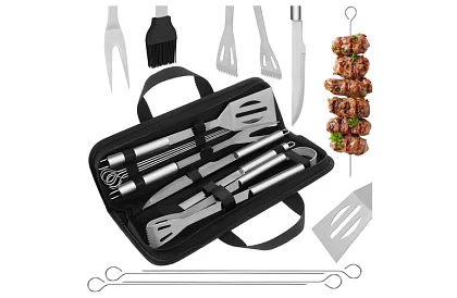 Grillező szerszámok rozsdamentes acélból - 9 részes készlet