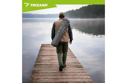 Összecsukható horgászszék karfával - szürke-fekete