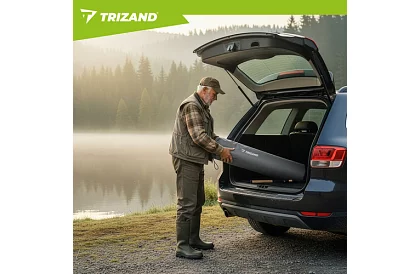 Összecsukható horgászszék karfával - szürke-fekete