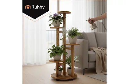 Elegáns fa virágtartó 86 × 33 cm